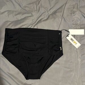 Calvin Klein Pleated High-Waist Bikini Bottoms NWT
